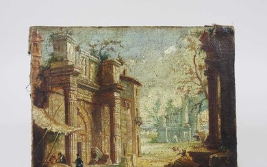 Italian school, 18th century, The Forum of Nerva, Rome, oil...