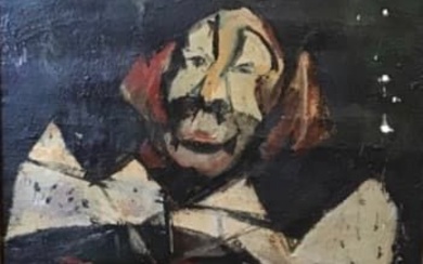 Jacques YANKEL (1920-2020) Tête de clown Huile sur toile signée en bas à droite 46...