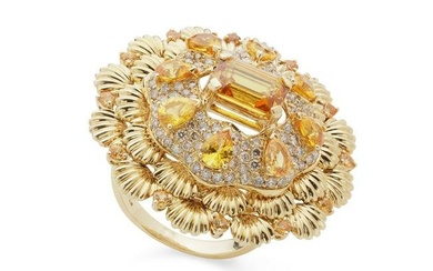 Jahan: A citrine and diamond cocktail ring