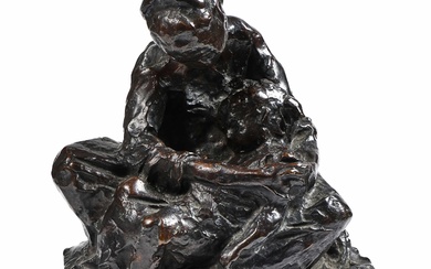 Jean-Baptiste CARPEAUX (1827-1875) L’Enfant malade Epreuve en bronze à patine brune. Signée « JB Carpeaux...