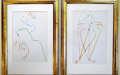NOT SOLD. Jean Cocteau: L'Aigle de deux Tetes I & V. Usigned. Two lithographs in colour, 1957. Printed by Mourlot. Frame size 33 x 23. – Bruun Rasmussen Auctioneers of Fine Art