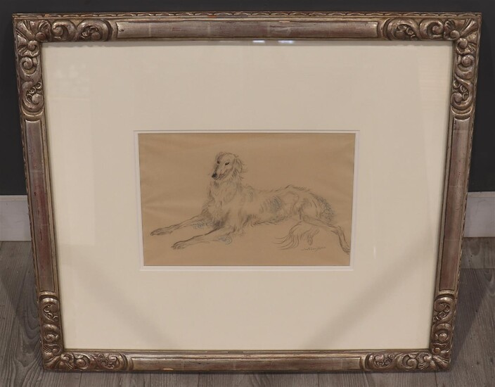 Johannes Carolus Bernardus Jan Sluijters Sr. (1881-1957), gesign. r.o., Barzoi hond, potlood op papier...