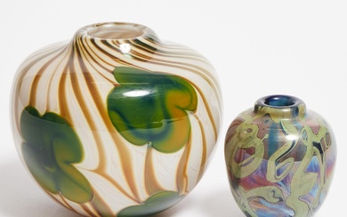 John Byron (American, 20th century), Two Studio Glass Vases, 1977/78