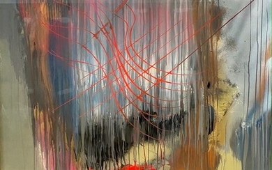 Jonathan Antony Barber - Abstract on glass No1. with Steel Frame (XXL)