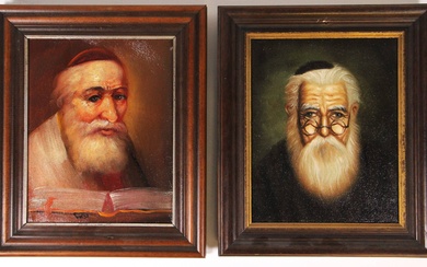 [Judaica and hebraica]. Lot of 4 portraits of Rabbis, all...