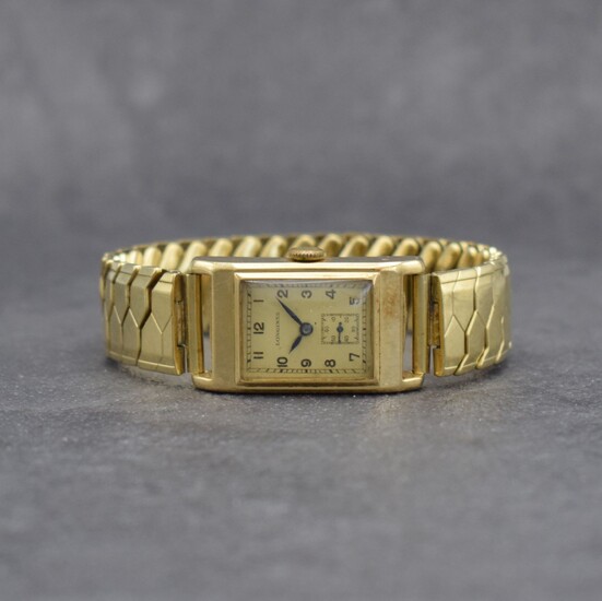LONGINES 14k yellow gold wristwatch including Elasto-Fixo bracelet...