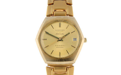 LONGINES - a mid-size gold filled Admiral bracelet watch.