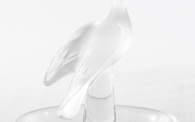 Lalique French Frosted Crystal Dove Ring Tray