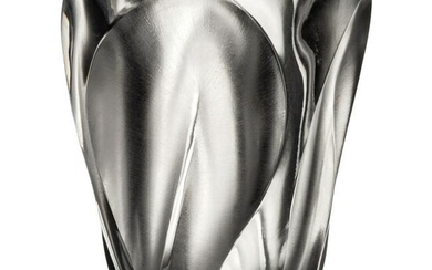Lalique Frosted Art Glass Crystal 10" Ingrid Vase