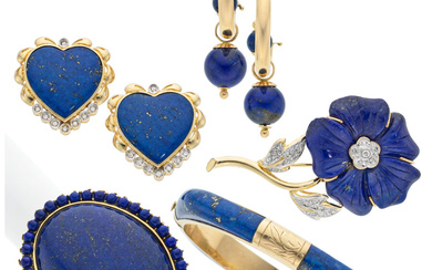 Lapis Lazuli, Diamond, Gold Jewelry Stones: Lapis lazuli cabochons...