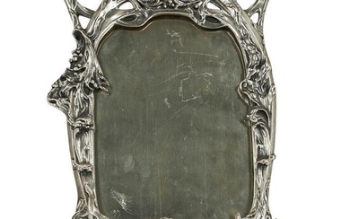 Large Art Nouveau Silver Plated Frame