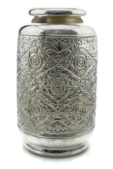 Large Sterling Silver Cammuso Vase