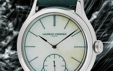 Laurent Ferrier, Ref. LCF010.AC.JAWV A unique stainless steel wristwatch with white jade dial and green dial accents, certificate, and presentation box, sold to benefit Swiss Institute