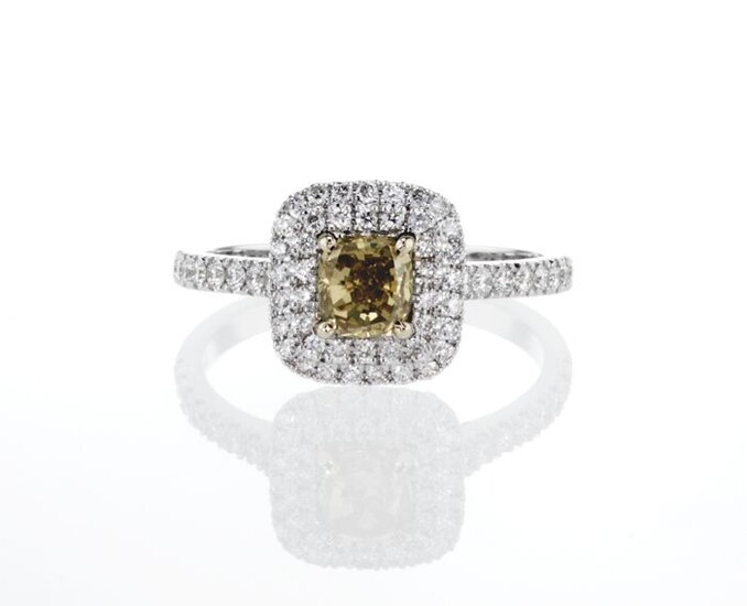 Lilo Diamonds - GIA Certificate - 14 kt. White gold - Ring - 0.68 ct Diamond - Diamond, 0.46 D-F/VS