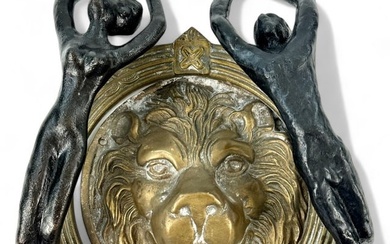 Lion Brass Door Knocker and Bronze Door Pulls