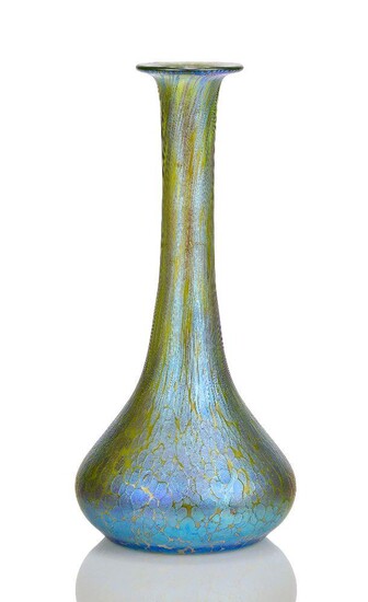 Loetz, a 'Papillon' iridescent glass vase c.1905 The pale green...