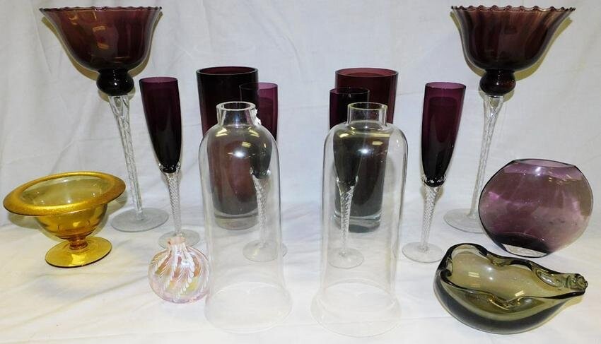 Lot amethyst Glass -- Glass Shades