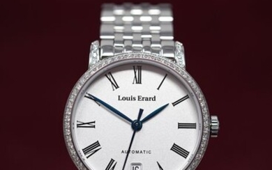 Louis Erard - Automatic Excellence Collection Diamonds White Dial Blue Hands Swiss Made - 68235FS01.BMA34 - Women - BRAND NEW