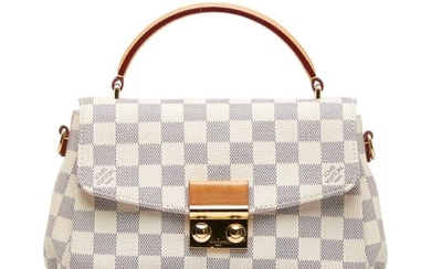 Louis Vuitton Damier Azur Croisette Handbag Shoulder Bag N41581 White PVC Leather Women's LOUIS