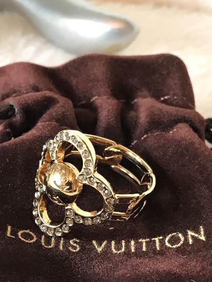 Louis Vuitton - Monogram ring with Rhinestone Gold Ring