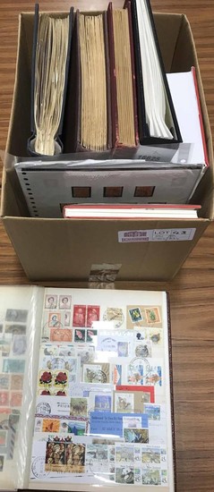 MINT AND USED COLLECTIONS: Carton housing several stock book...