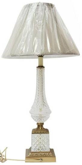 MOLDED GLASS & PARCEL GILT SINGLE-LIGHT TABLE LAMP