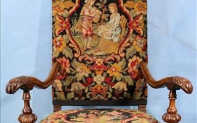 Mahogany pierce carved fireside chair
