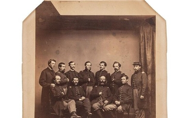 Maine 2nd Cavalry, Albumen Photograph of a Group of