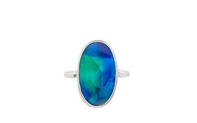 Marcus & Co. Platinum and Black Opal Ring