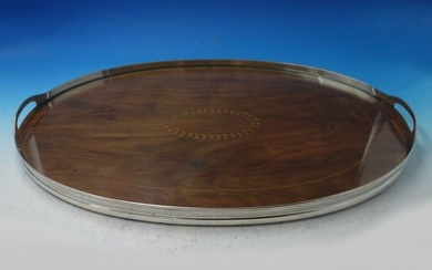 Marquise by Tiffany and Co Sterling Silver Wood and Glass Gallery Tray