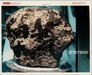 Martian Meteorite EETA79001, Six Photographs. Five color 8 x 10 in. NASA photographs of the meteorite taken in 1980 and one black-and-w