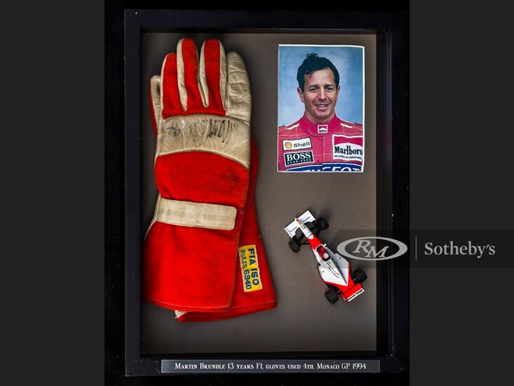 Martin Brundle Race Worn and Signed Gloves