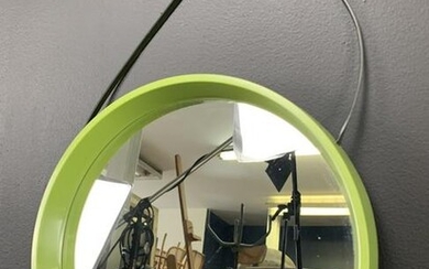 Mid Century Avocado Green Wall Mirror, Denmark