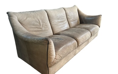 Mid Century Italian Busnelli Leather Sofa