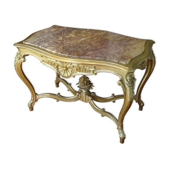 Middle table - Louis XV Style - Gilt, Marble, Wood - Second half 19th century