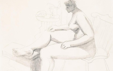 Milton Avery (American, 1885-1965) Seated Nude (Alert