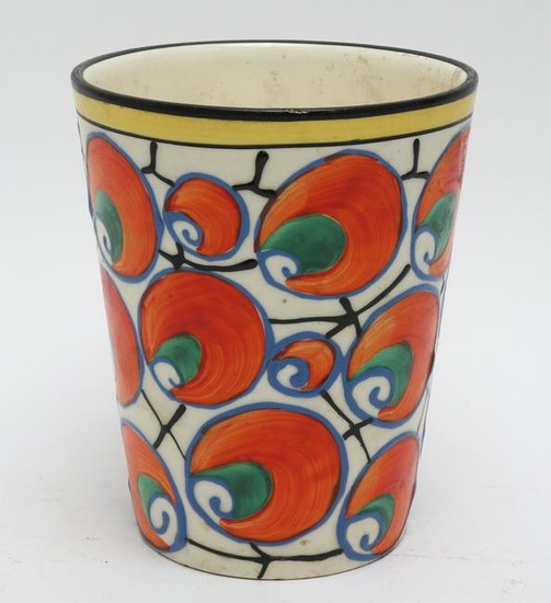 Modern Czech Hand-Painted Ceramic Vase