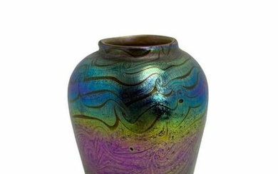 Modern Iridescent Art Glass Vase Unsigned