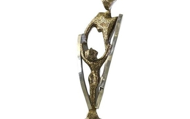 Modern Mixed Metal Bronze & Aluminum Art Sculpture