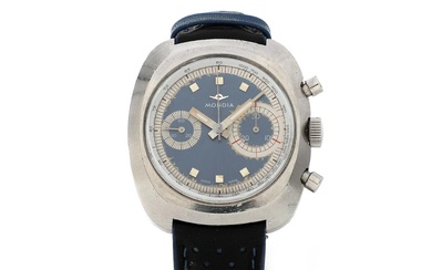 Mondia A wristwatch of steel. Mechanical Valjoux chronograph movement with manual winding...