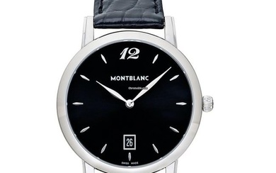 Montblanc Star Classique 108769 - Star Classique Quartz Black Dial Black Leather Men's Watch