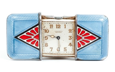 Movado Sterling Enamel Art Deco Watch Chronometrie