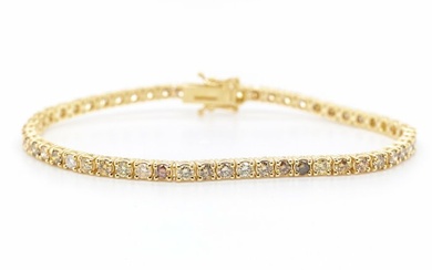 No Reserve Price - 3.14 tcw - 18 kt. Yellow gold - Bracelet Diamond