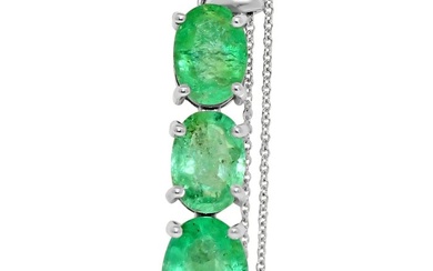 No Reserve Price - Necklace with pendant White gold Emerald