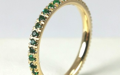 No Reserve Price - No Reserve Price - Eternity ring - 18 kt. Yellow gold - 0.36 tw. Emerald