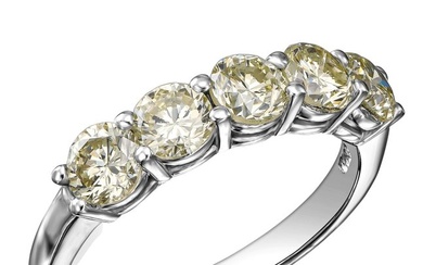 No Reserve Price - Ring - 14 kt. White gold - 2.13 tw. Yellow Diamond (Natural coloured)