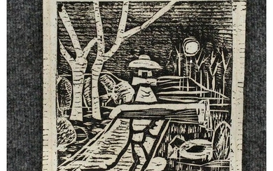 Norman Sun 1962 Etching on Rice Paper