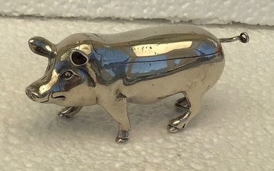 Novelty Pig Spice Box - .900 silver - possibly Ferdinand Zach - Austria - Late 19th century