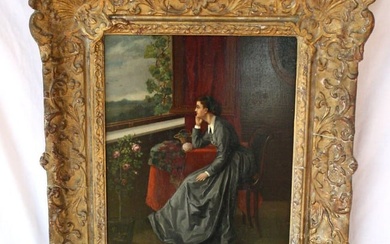 OIL ON BOARD 19C FLEMISH PAINTING BY ALBERT ROOSENBOOM LISTED ARTIS