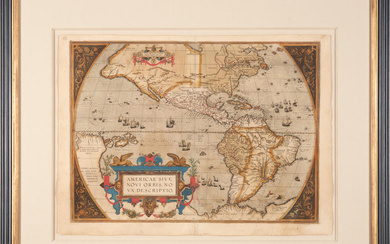 ORTELIUS, ABRAHAM. 1527-1598. Americae sive novi orbis, nova descriptio. [Antwerp]...